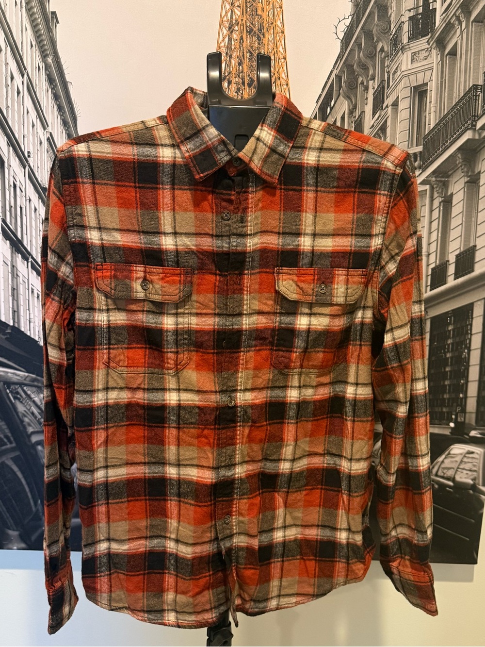 George Plaid Flannel Button Down Shirt Size Medium